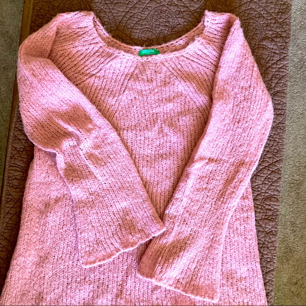 Vintage rose colored sweater, Med, Benetton, Italy